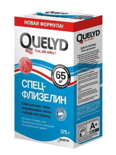 QUELYD клей обойный  СПЕЦ-ФЛИЗЕЛИН 65 кв.м, 0,375 кг, Bostik